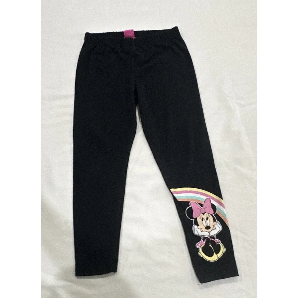 Disney Minnie Mouse Girls 2pc Fleece Sweatshirt Leggings Set Purple Black 6X
